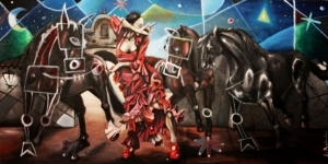 Bailando con caballos de Javier Blanco Artista Contemporáneo España